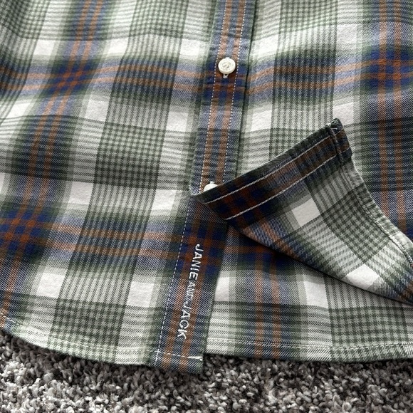 Like New Janie & Jack Plaid Button Down Shirt Size 8 - Picture 6 of 7